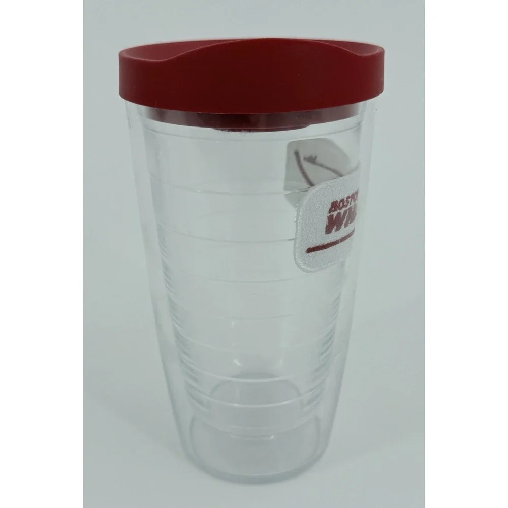 Boston Whaler Boat Embroidered Patch Logo Clear Tervis Tumbler 16 Oz w/ Red Lid